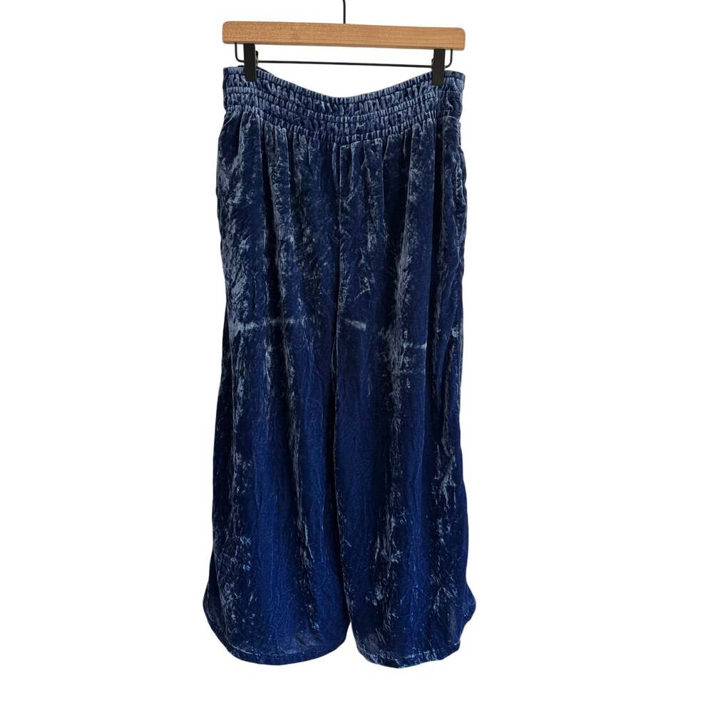 By Anthropologie Crushed Velvet Wide Leg Pull On Pants Size M